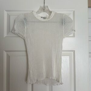 Zara White Sheer Top S